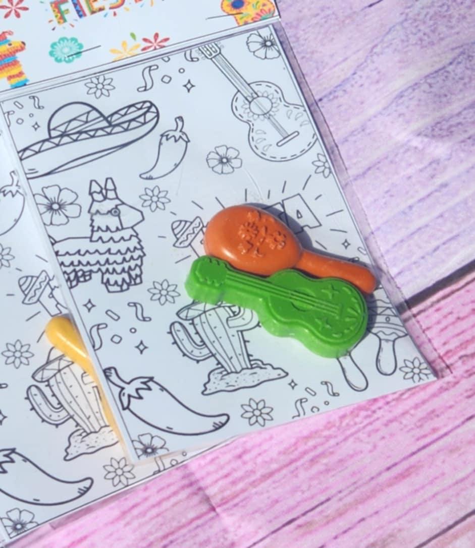 Fiesta Party Favor Coloring Kit: Maracas & Guitar Crayons