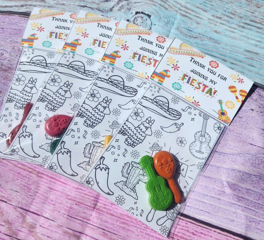 Fiesta Party Favor Coloring Kit: Maracas & Guitar Crayons