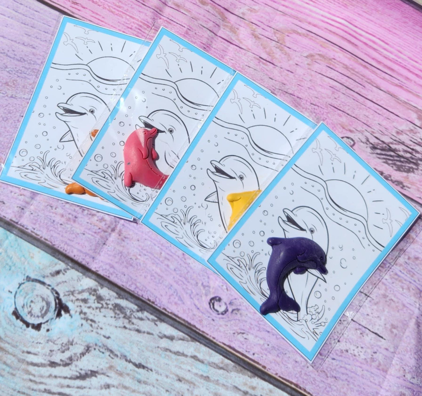 Dolphin Crayon Party Favors: Under the Sea Birthday Gift Bags