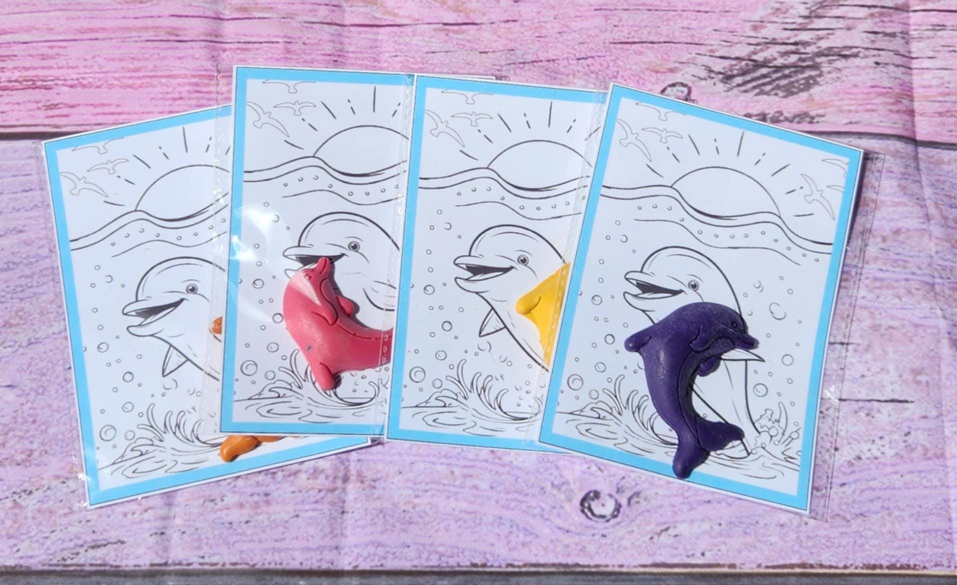 Dolphin Crayon Party Favors: Under the Sea Birthday Gift Bags