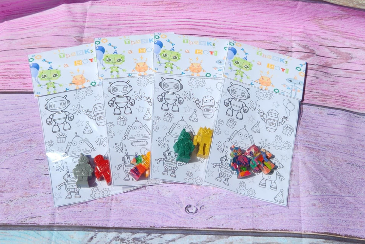 Robot Coloring Kit: Party Favors with Robot Crayon