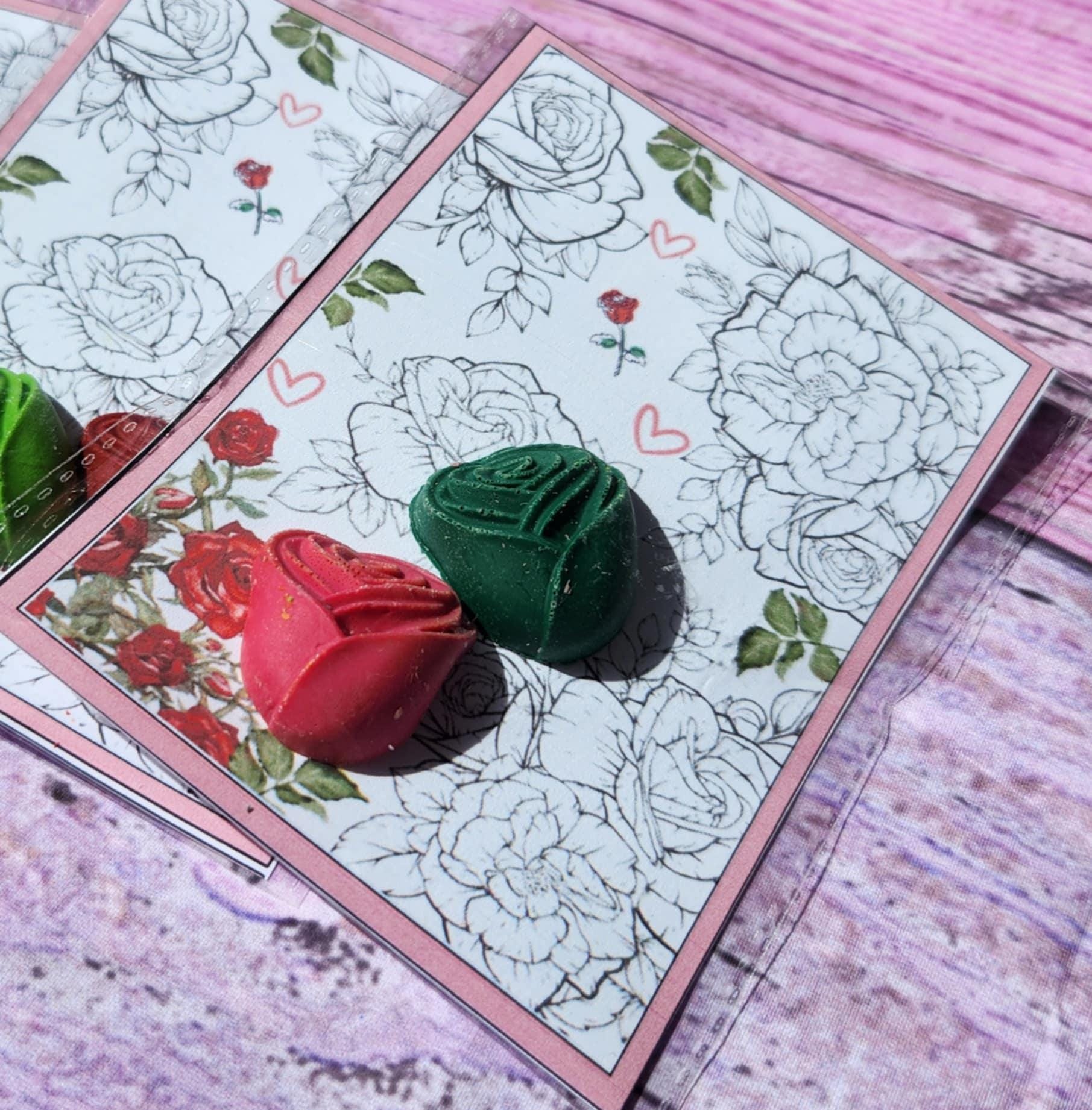 Rose Crayon Party Favors | Rose Coloring Card | Be Our Guest Party Favors | Princess Crayon Goodie Bags | Fairytale Kids Party Supplies