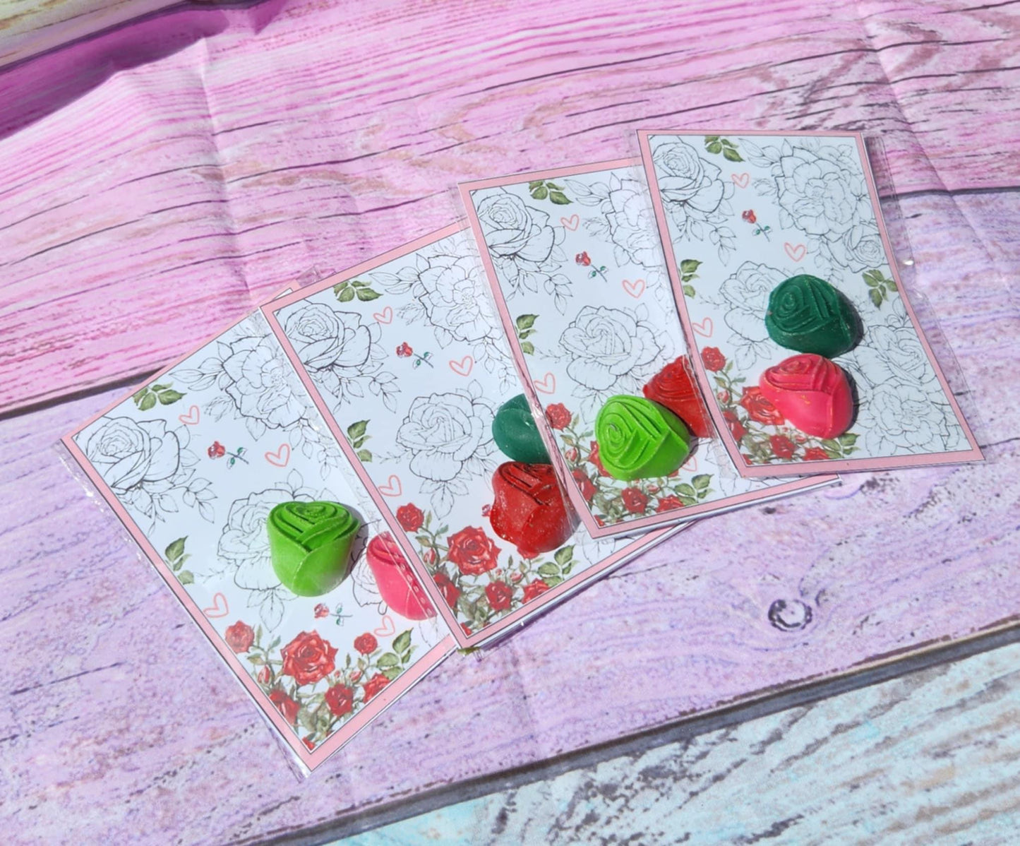 Rose Crayon Party Favors | Rose Coloring Card | Be Our Guest Party Favors | Princess Crayon Goodie Bags | Fairytale Kids Party Supplies
