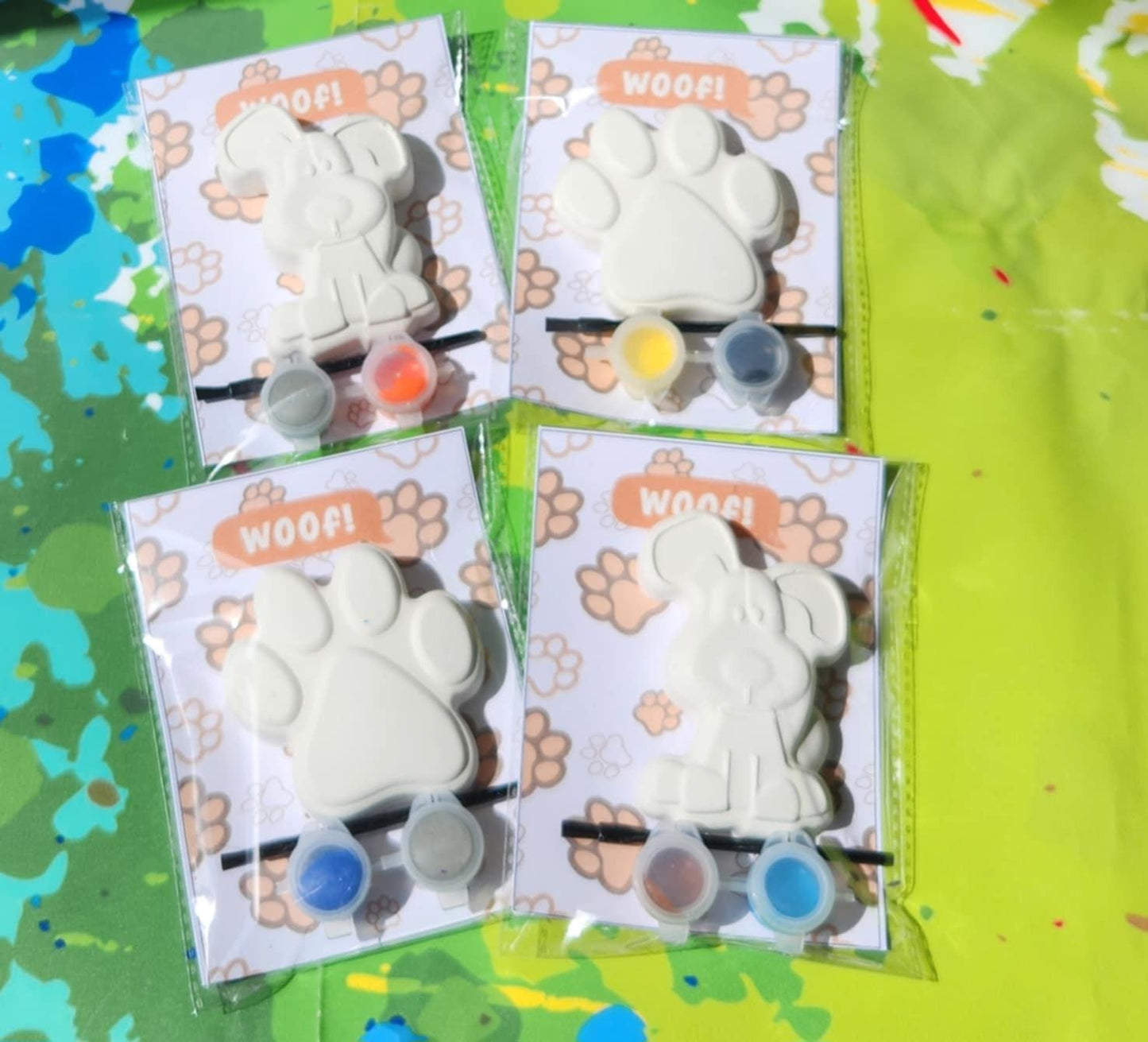 Dog Paw Paint Your Own Kit | Puppy Party Favors | Kids Craft Activity | Dog Birthday DIY | Pet-Themed Party Supplies