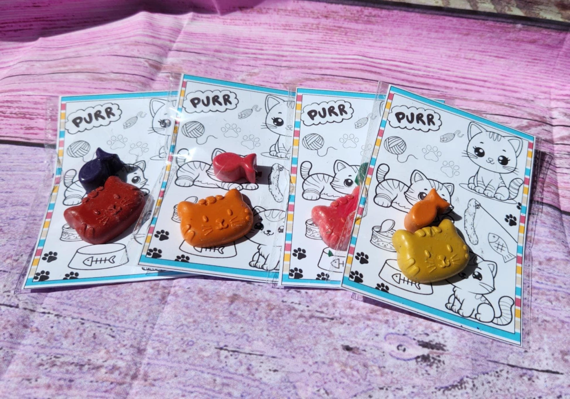 Kitty Coloring Kit | Cat Party Favors | Cat Crayons | Kids Goodie Bags | Coloring Pack for Kids | DIY Cat Craft Kit | Cat Birthday Gift