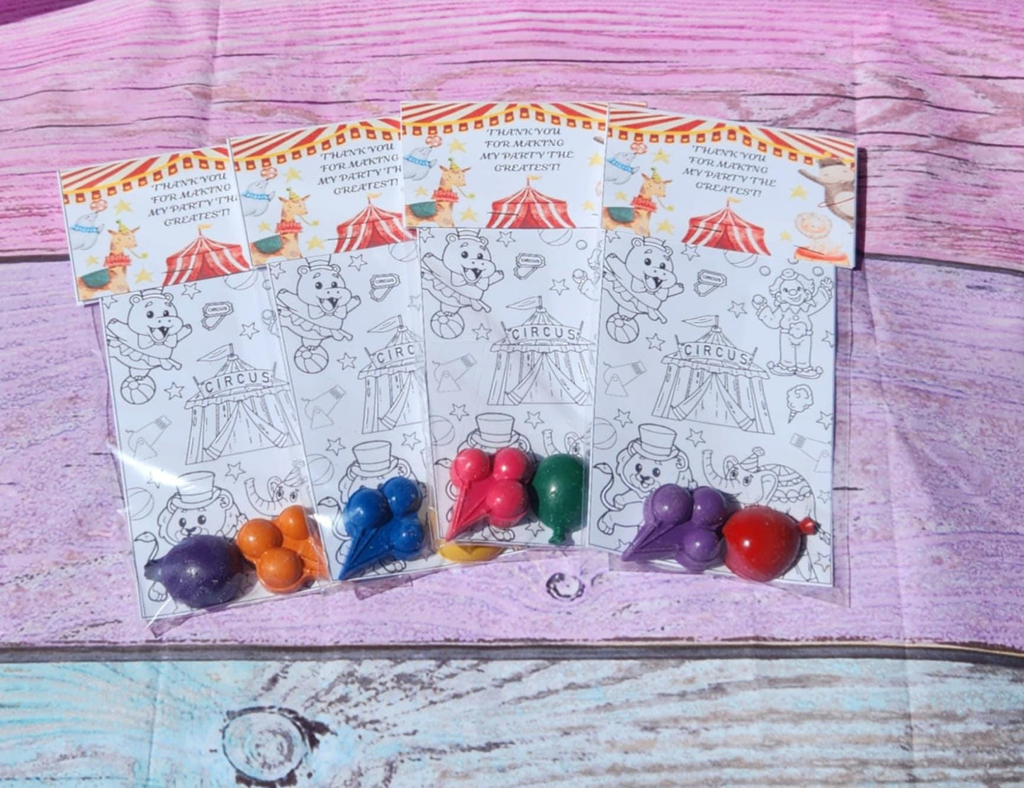 Circus Party Favor Coloring Kit with Crayons | Carnival Birthday Goodie Bag | Non-Candy Party Favor | Circus Theme | Kids Party Activity