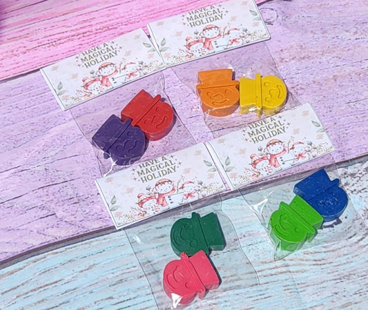 Snowman Crayons – Winter Party Favors for Kids – Christmas Classroom Gifts – Holiday Crayon Bag – Non-Toxic & Fun Stocking Stuffer