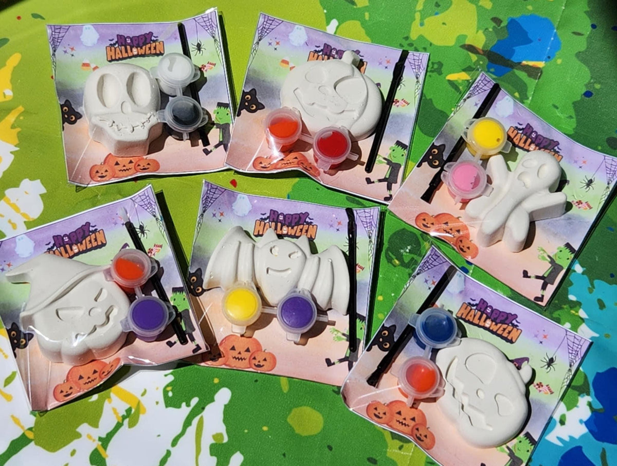 Halloween Paint Kits Plaster – DIY Halloween Craft for Kids – Party Favor – School Handout – Paint Kit – Halloween Activity Bag – Non-Toxic