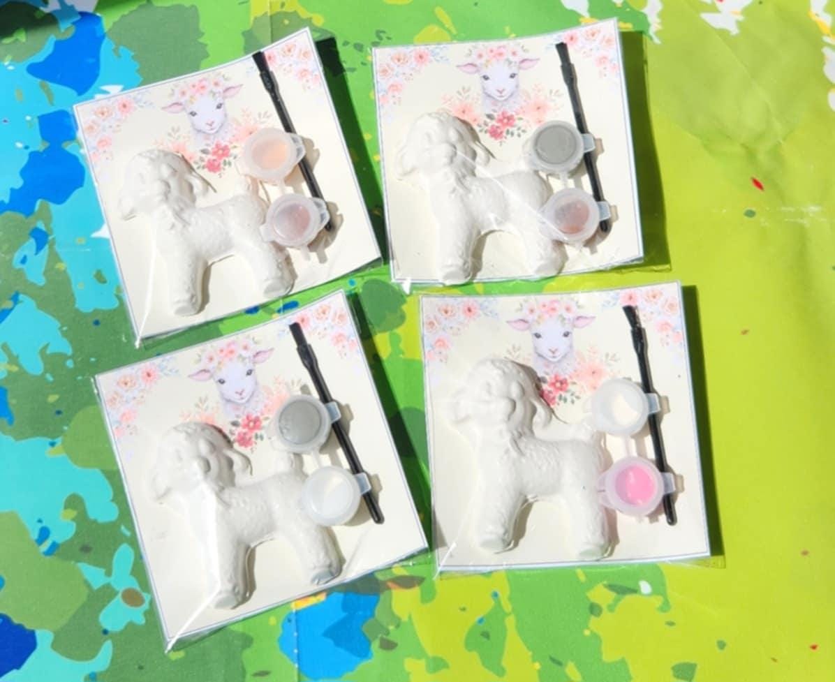 Lamb Themed Mini Paint Your Own Kits | Kid Party Favors | DIY Kids Craft | Birthday Party Activity | Spring Party Gifts l Easter Basket Gift