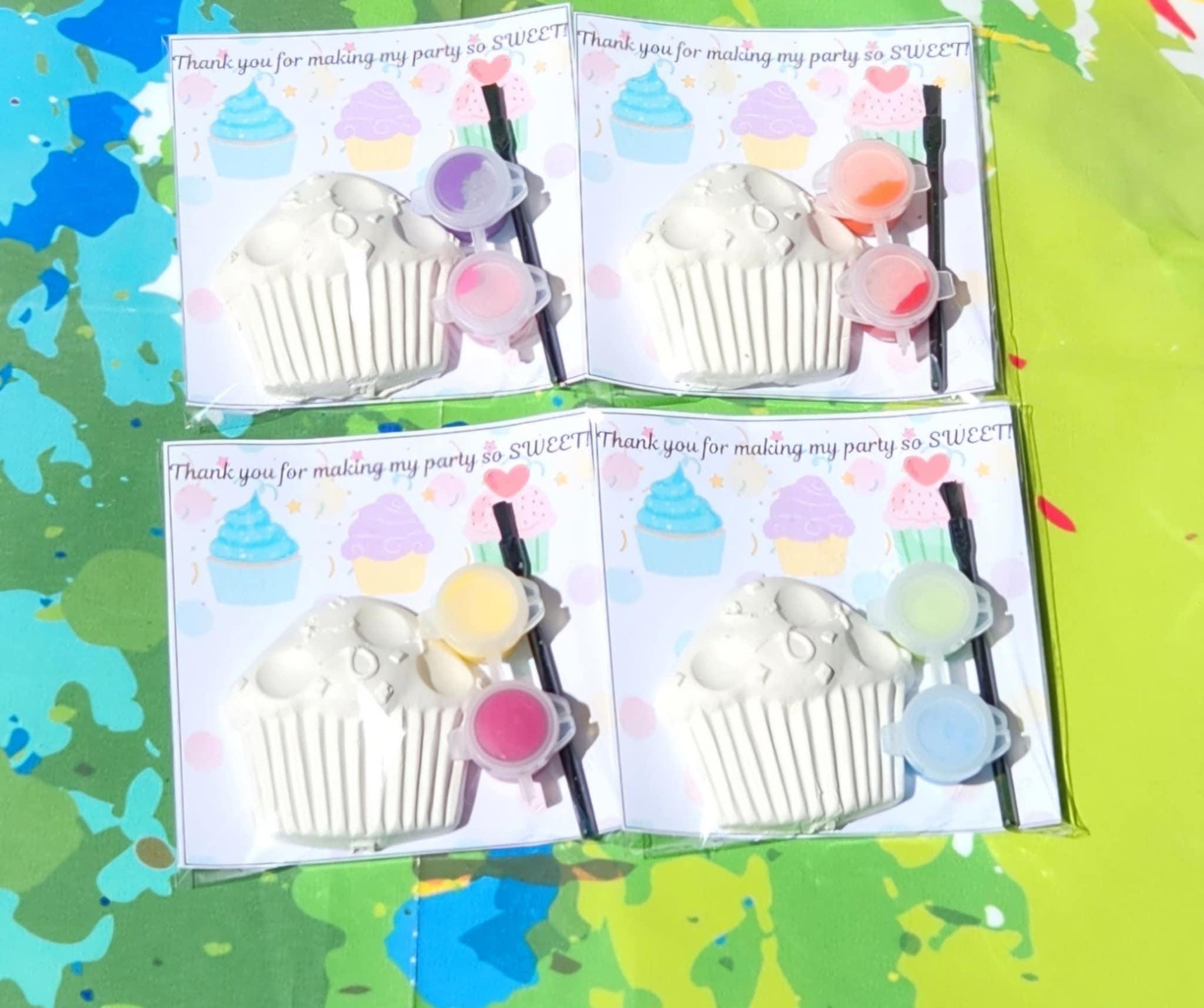 CupcakeThemed Mini Paint Your Own Kits | Kid Party Favors | DIY Kids Craft | Birthday Party Activity | Cupcake Party Gifts l Baking Birthday