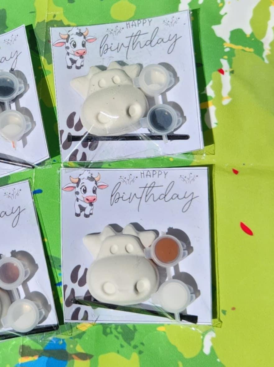 Cow Face Paint Your Own Kit | Farm Birthday Party Favor | DIY Kids Craft | Barnyard Party Activity | Cow Themed Gift
