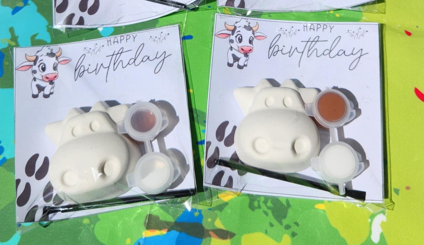 Cow Face Paint Your Own Kit | Farm Birthday Party Favor | DIY Kids Craft | Barnyard Party Activity | Cow Themed Gift