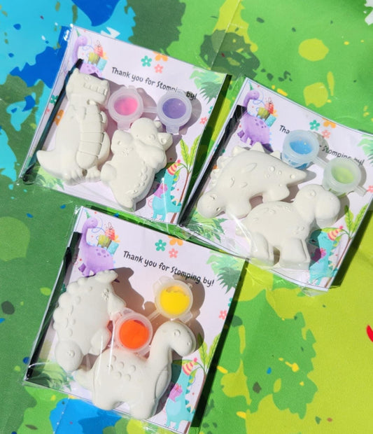 Girl Dinosaur Paint Kit Party Favor | DIY Dino Craft for Kids | Birthday Activity | Paint Your Own Kit | Dinosaur Party Theme Gifts for Kids