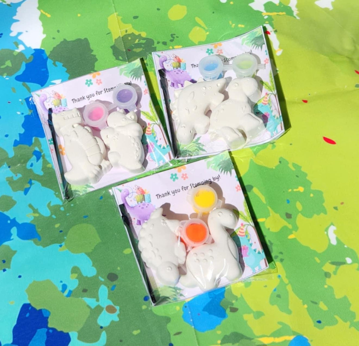 Girl Dinosaur Paint Kit Party Favor | DIY Dino Craft for Kids | Birthday Activity | Paint Your Own Kit | Dinosaur Party Theme Gifts for Kids
