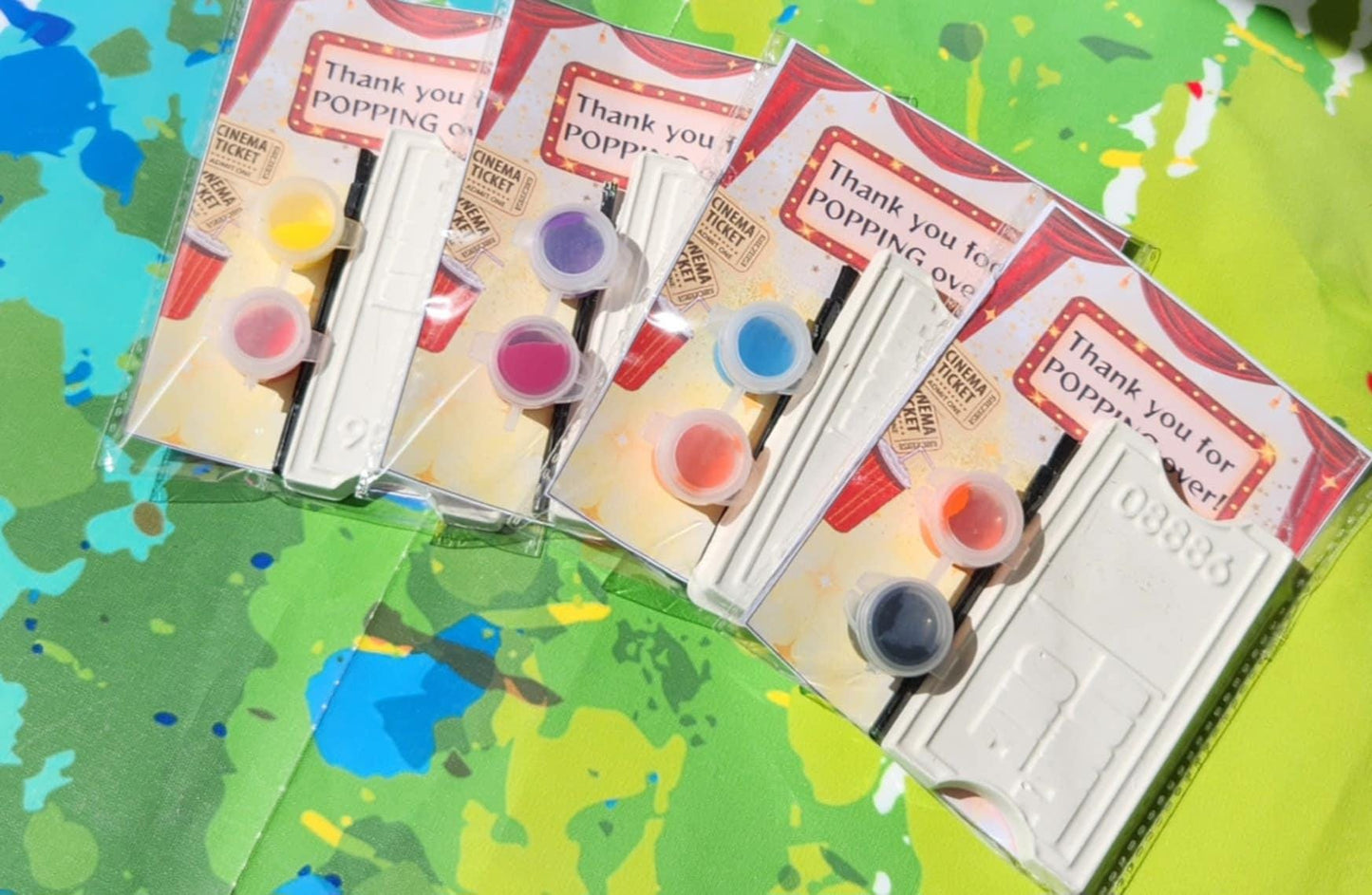 Movie Night Paint Your Own Kits | Movie Party Favors | DIY Kids Craft Kit | Birthday Party Activity | Movie Ticket Craft Kit