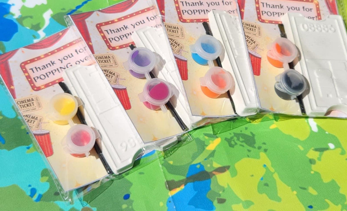 Movie Night Paint Your Own Kits | Movie Party Favors | DIY Kids Craft Kit | Birthday Party Activity | Movie Ticket Craft Kit
