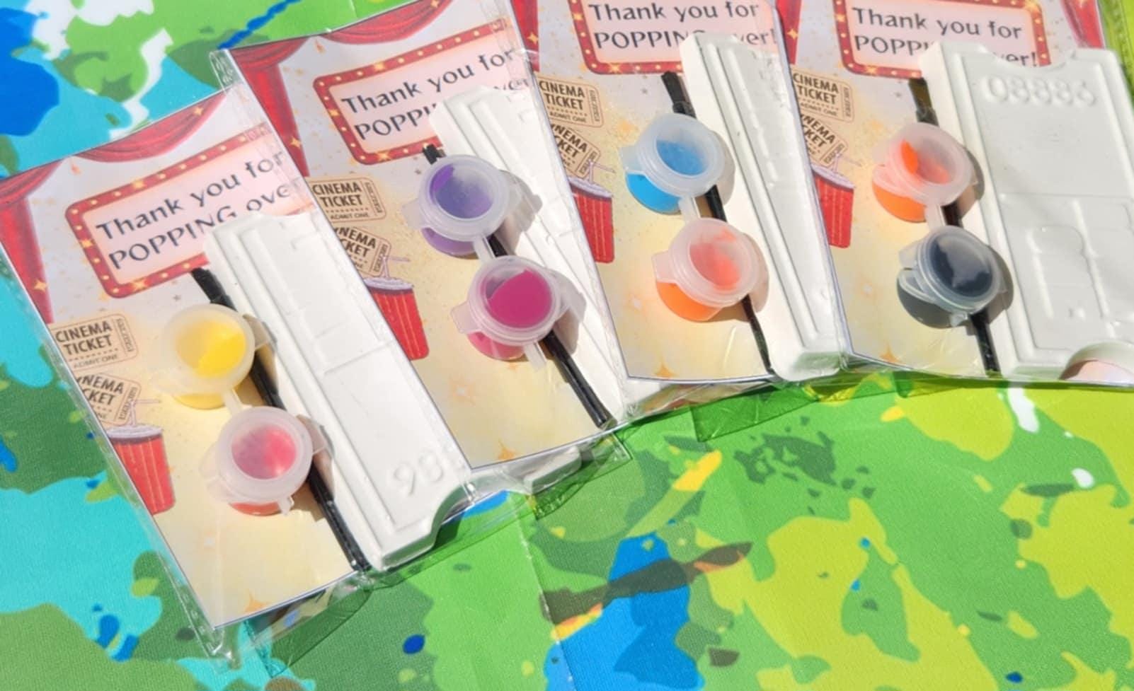Movie Night Paint Your Own Kits | Movie Party Favors | DIY Kids Craft Kit | Birthday Party Activity | Movie Ticket Craft Kit