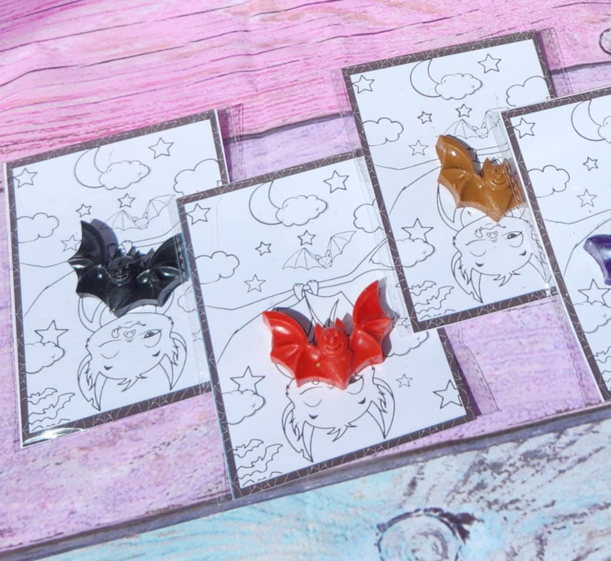 Bat Crayon Coloring Kits | Halloween Party Favors | Kids Birthday Goodie Bags l Halloween Gifts for Kids l School Halloween party