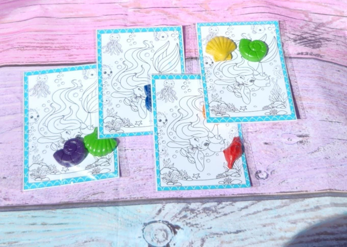 Mermaid Crayon Party Favors | Seashell Crayons | Mermaid Birthday Party Gifts | Ocean Themed Party Favors | Under the Sea