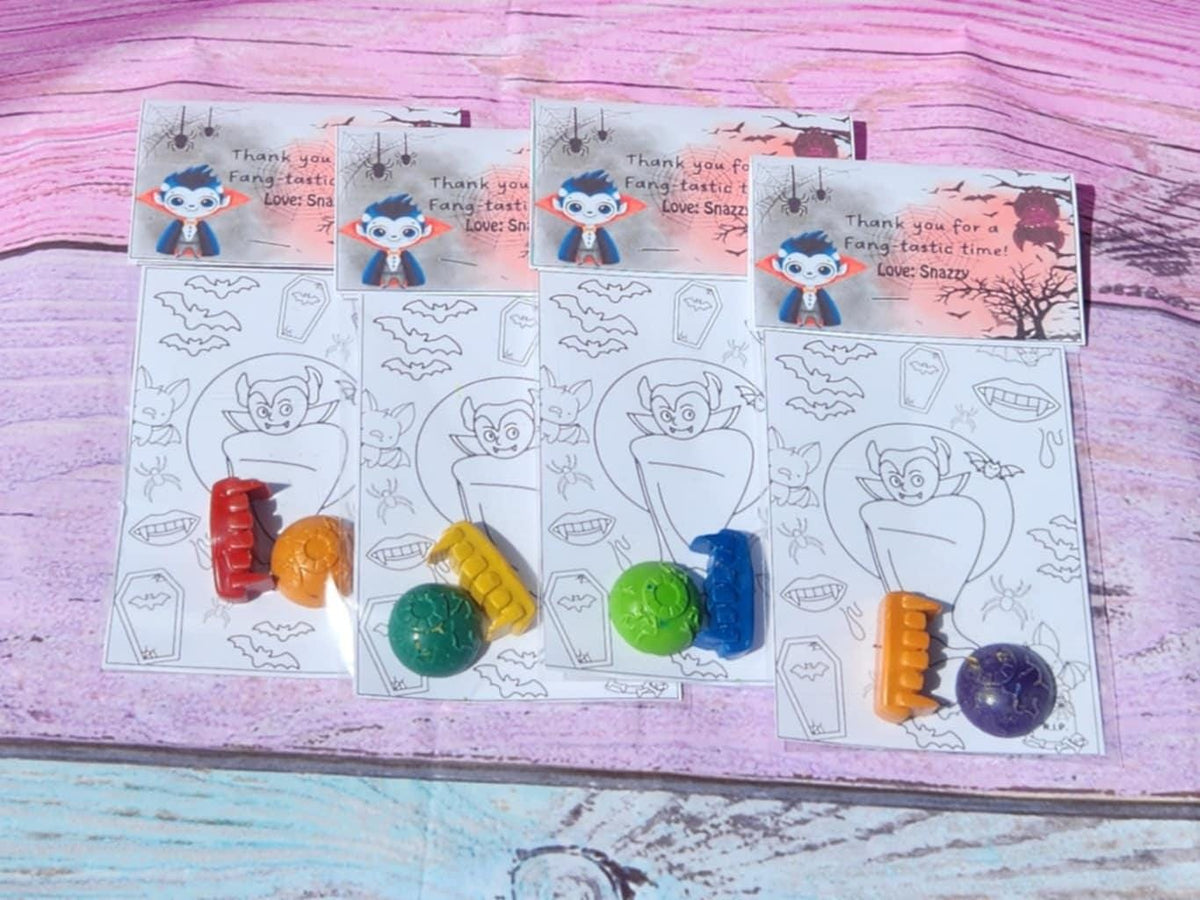 Dracula Crayon Party Favors: Halloween Kids Coloring Activity