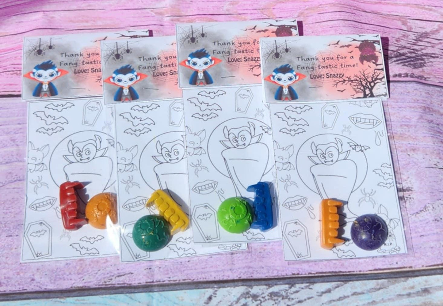 Dracula Crayon Party Favors: Halloween Kids Coloring Activity