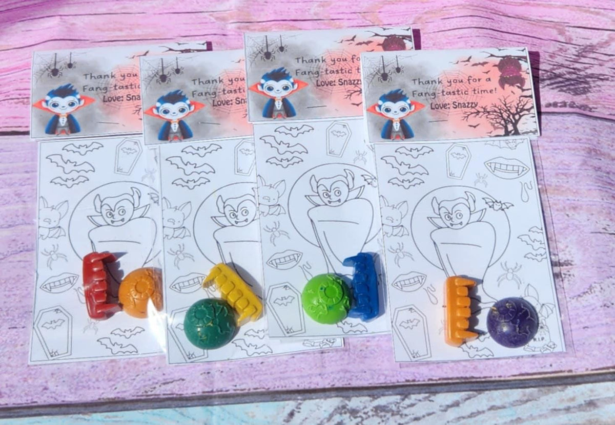 Dracula Crayon Party Favors: Halloween Kids Coloring Activity