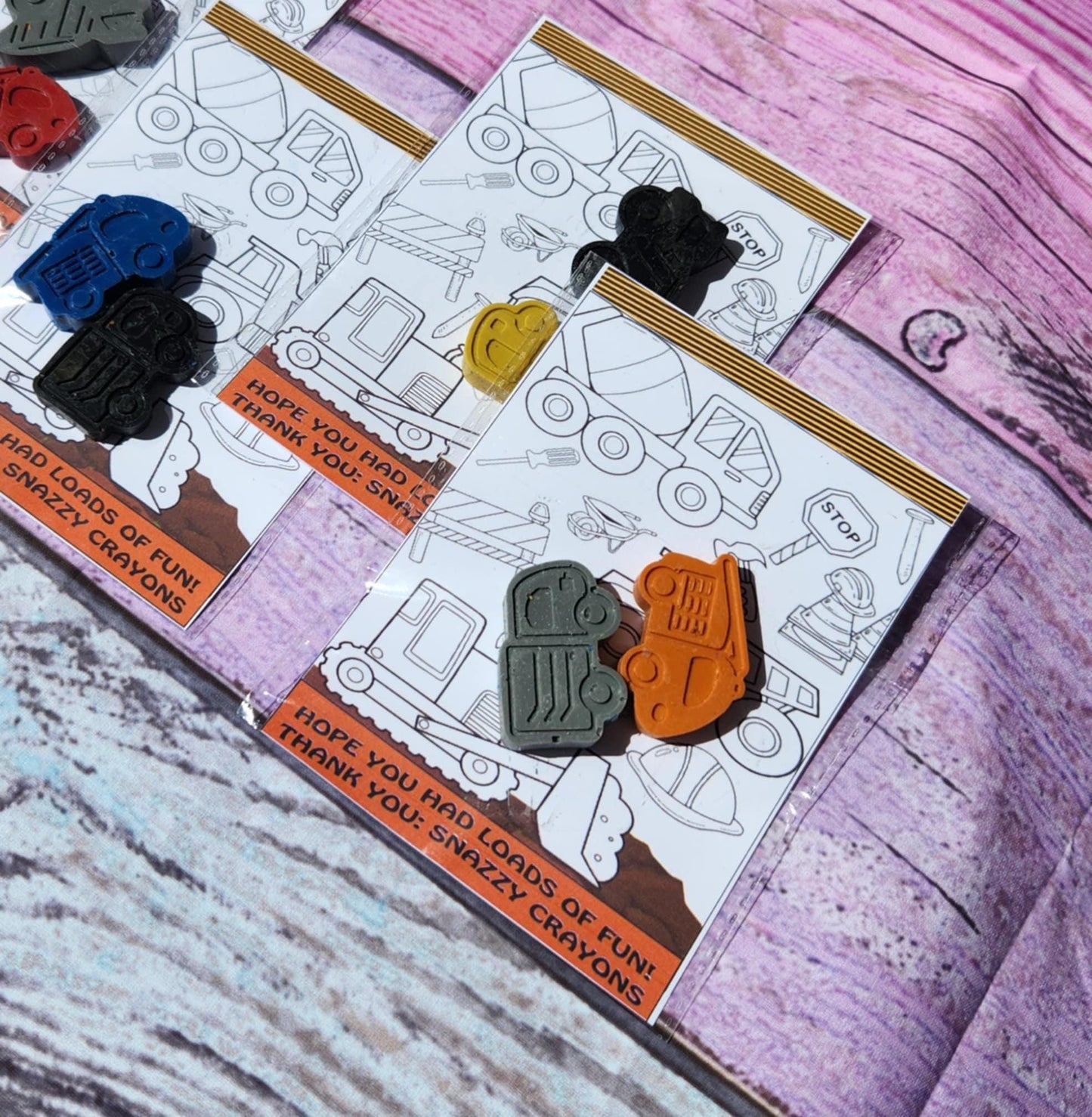 Construction Truck Crayons | Party Favors | Editable Cards | Kids Birthday Party Favors | Construction Party | Party Gifts | Truck Gifts