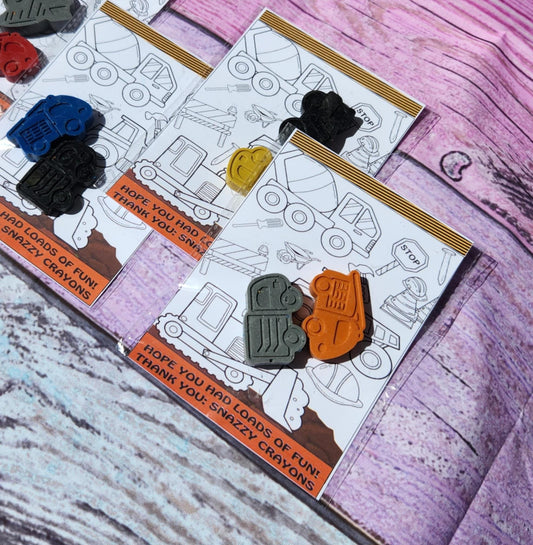 Construction Truck Crayons | Party Favors | Editable Cards | Kids Birthday Party Favors | Construction Party | Party Gifts | Truck Gifts