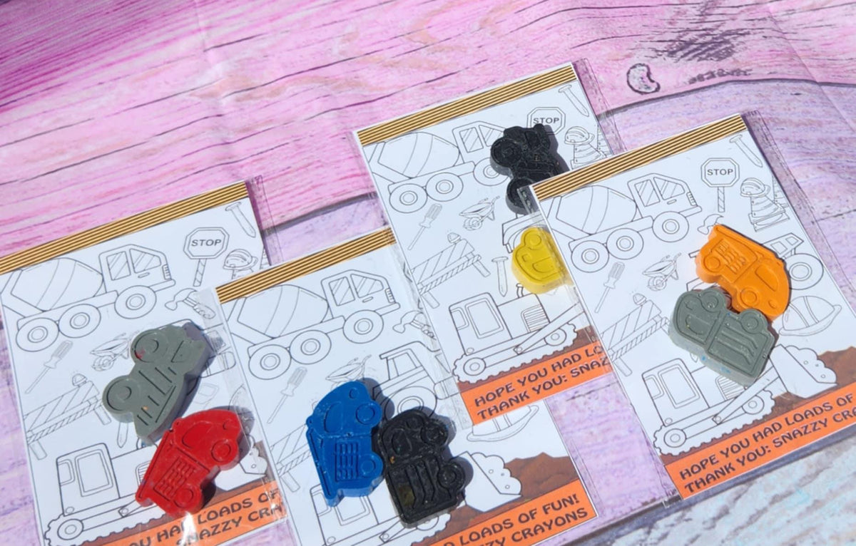 Construction Truck Crayons | Party Favors | Editable Cards | Kids Birthday Party Favors | Construction Party | Party Gifts | Truck Gifts