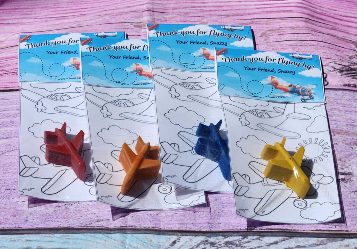 Airplane Birthday Coloring Kits | Party Favors for Kids | Airplane Crayons | Non-Toxic | Pilot Party Gifts | Travel Theme Party Favors