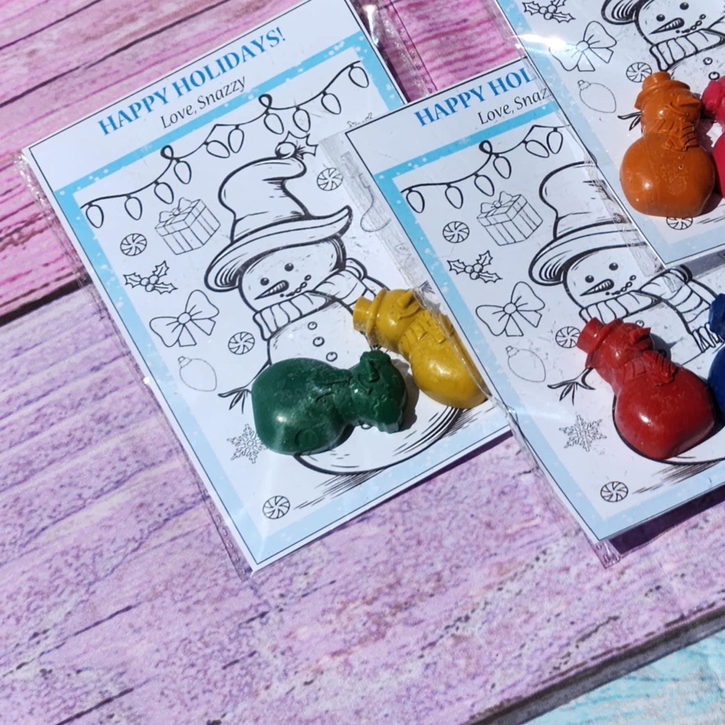 Christmas Snowman Crayon & Coloring Kit | Holiday Crayon Party Favors | Snowman Crayons | Christmas Class Gifts | Non-Toxic Crayon Set