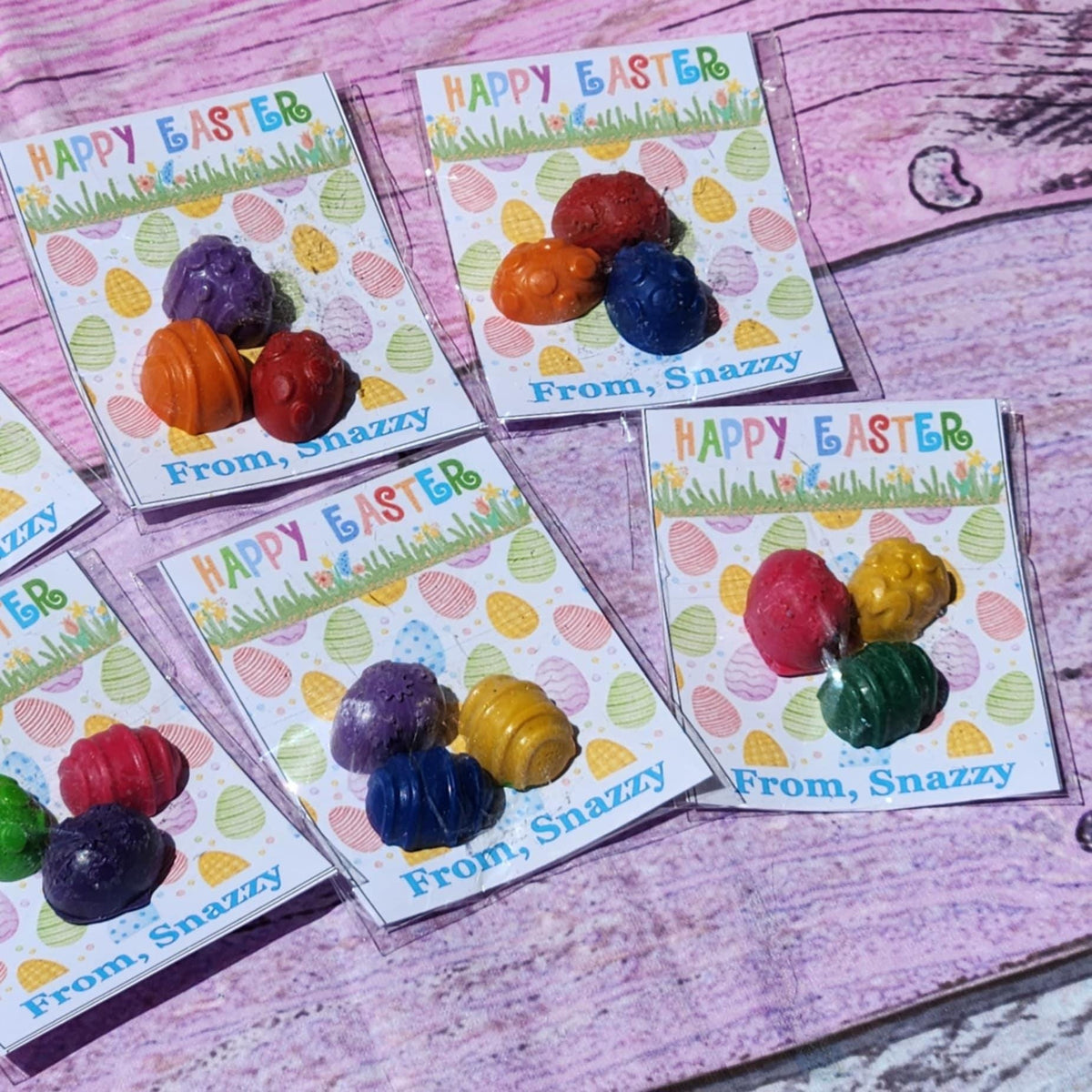 Personalized Easter Cards with Egg Crayons: Classroom Gift