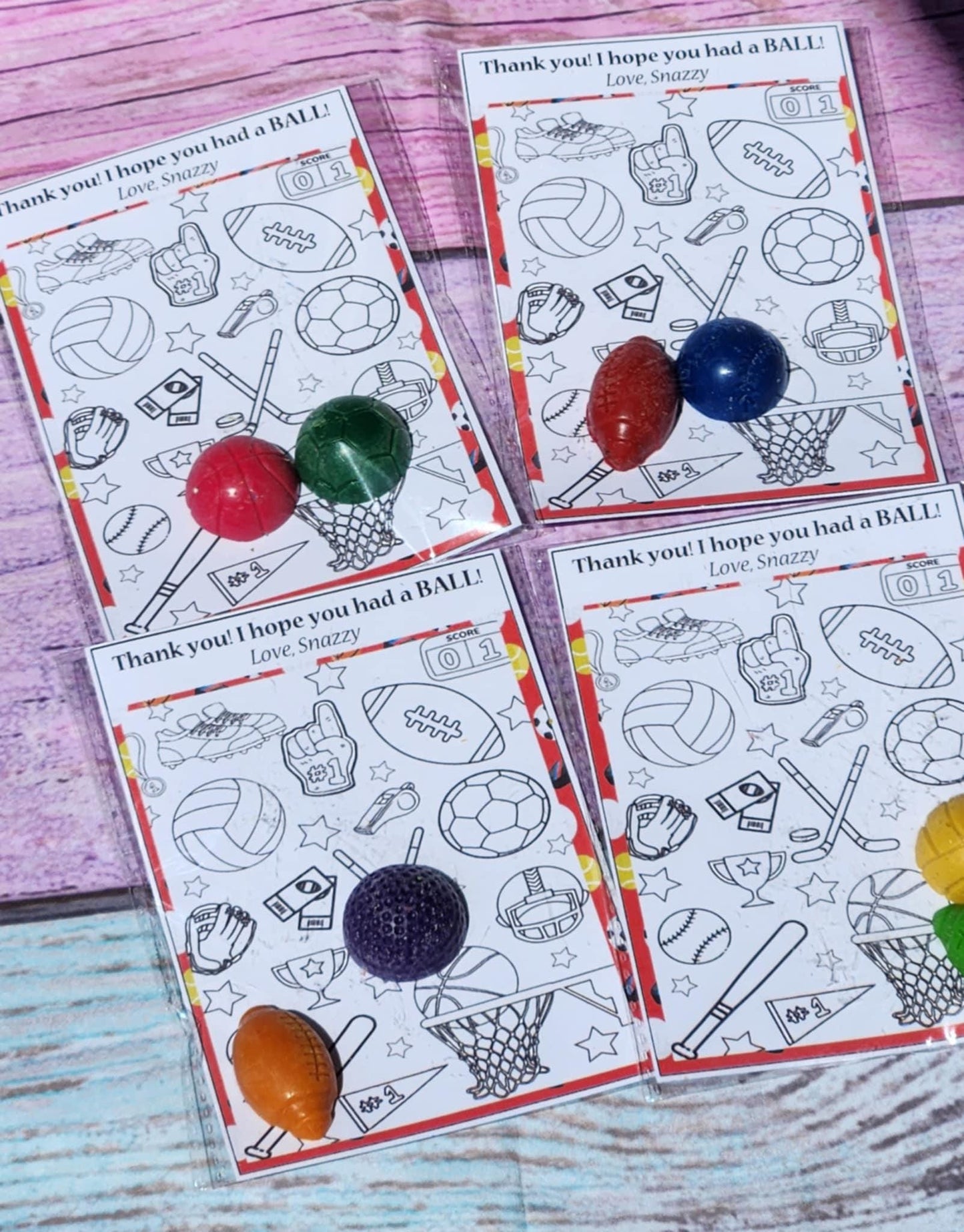 Sports Birthday Crayon Coloring Kit: Personalized Party Favors
