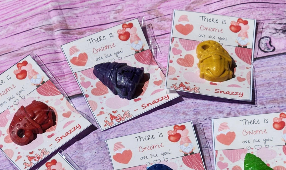 Gnome Valentine Crayon Card: Non-Candy Classroom Favor