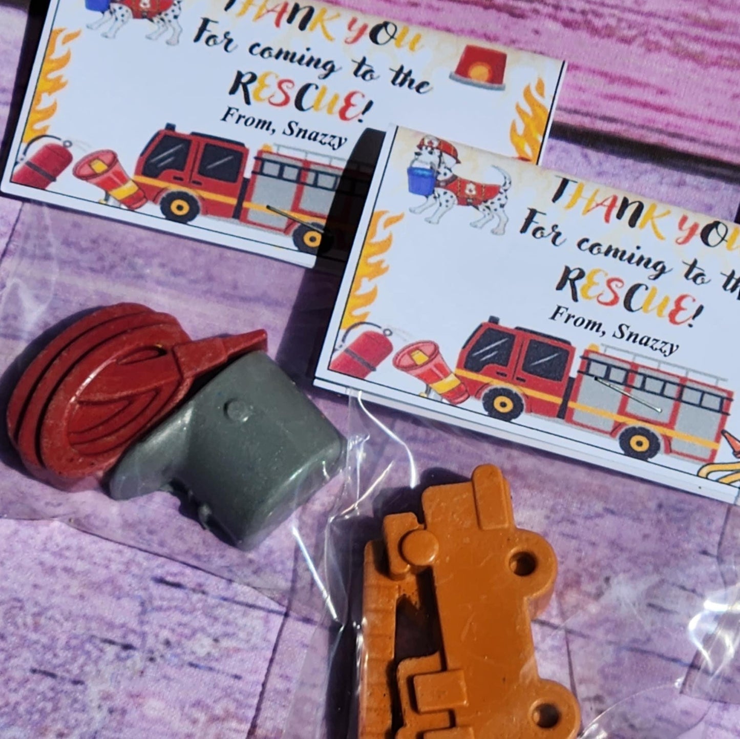 Fire Truck Crayons: Firefighter Birthday Party Favors