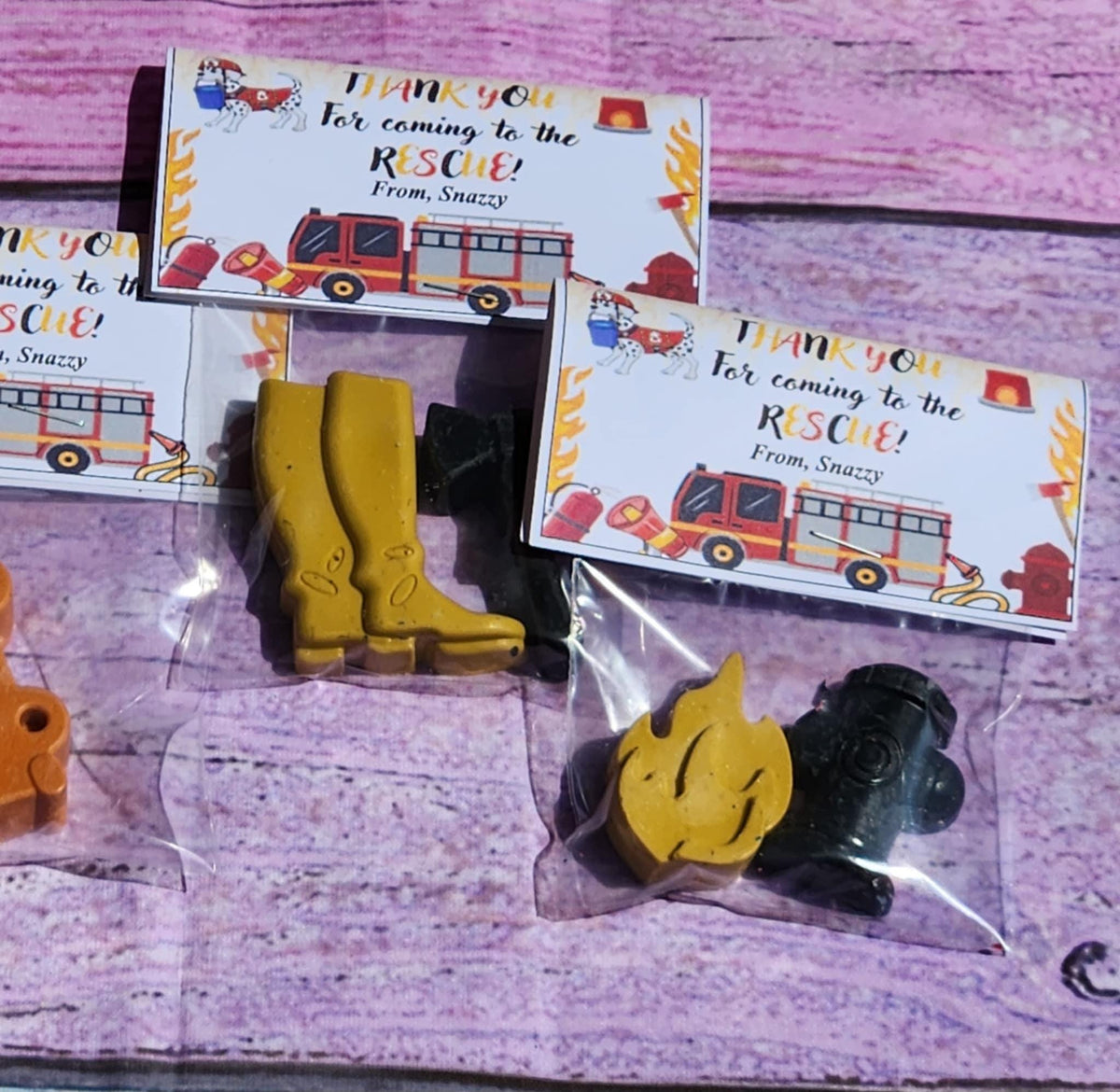 Fire Truck Crayons: Firefighter Birthday Party Favors