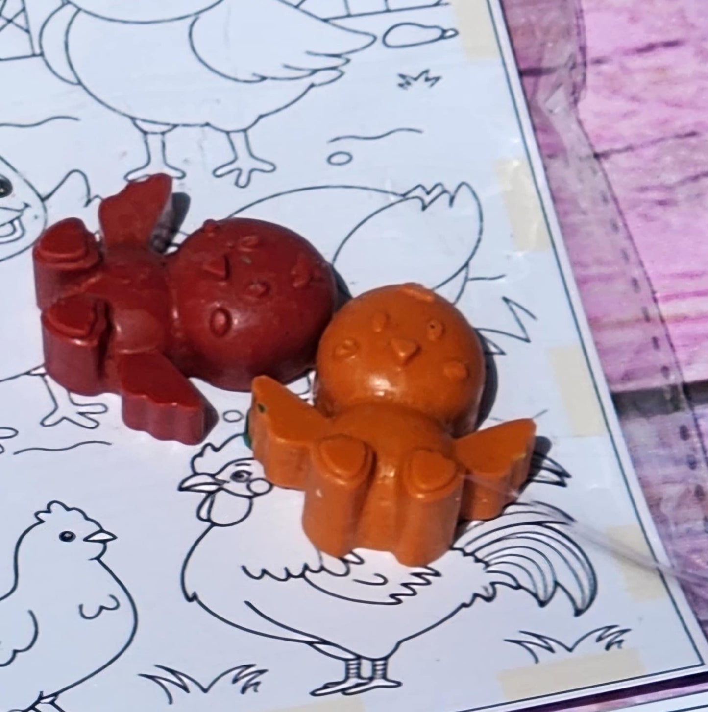 Chick Coloring Cards with Crayons | Classroom Gift | Kids Chicken Theme Birthday | Non-Candy Party Favor | Chick Crayons Activity Kit