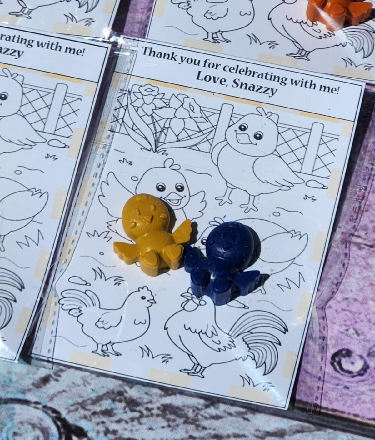 Chick Coloring Cards with Crayons | Classroom Gift | Kids Chicken Theme Birthday | Non-Candy Party Favor | Chick Crayons Activity Kit