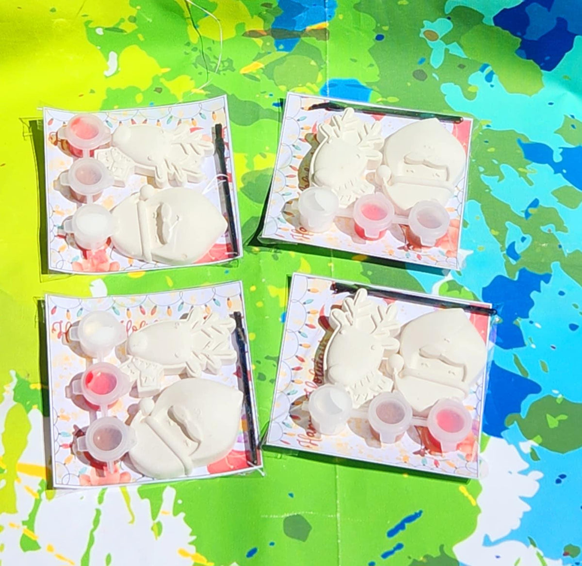 Santa & Reindeer Paint Kits – A Festive DIY Holiday Craft! Plaster Paint your own Kits l Party Favors l Birthday party gifts l Kids Art