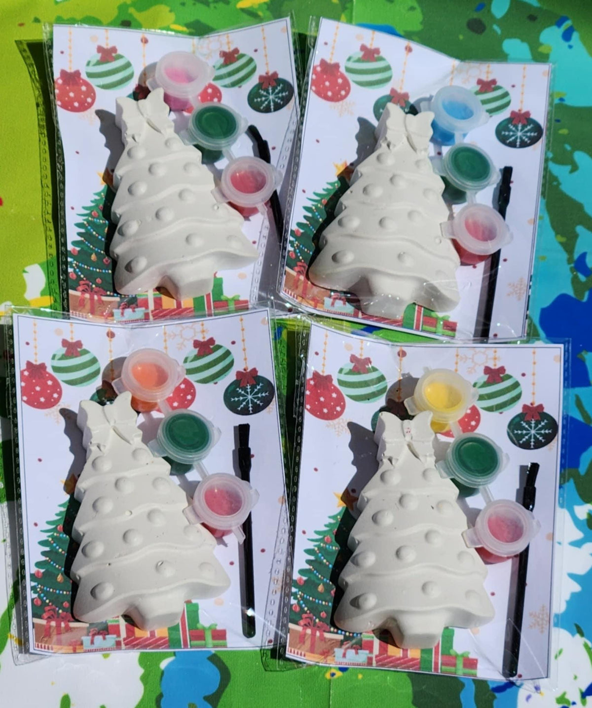 Christmas Tree Plaster Paint Kit – Fun DIY Holiday Craft for Kids! Art Activity |Stocking Fillers | DIY Paint Kit l Christmas Party Favors