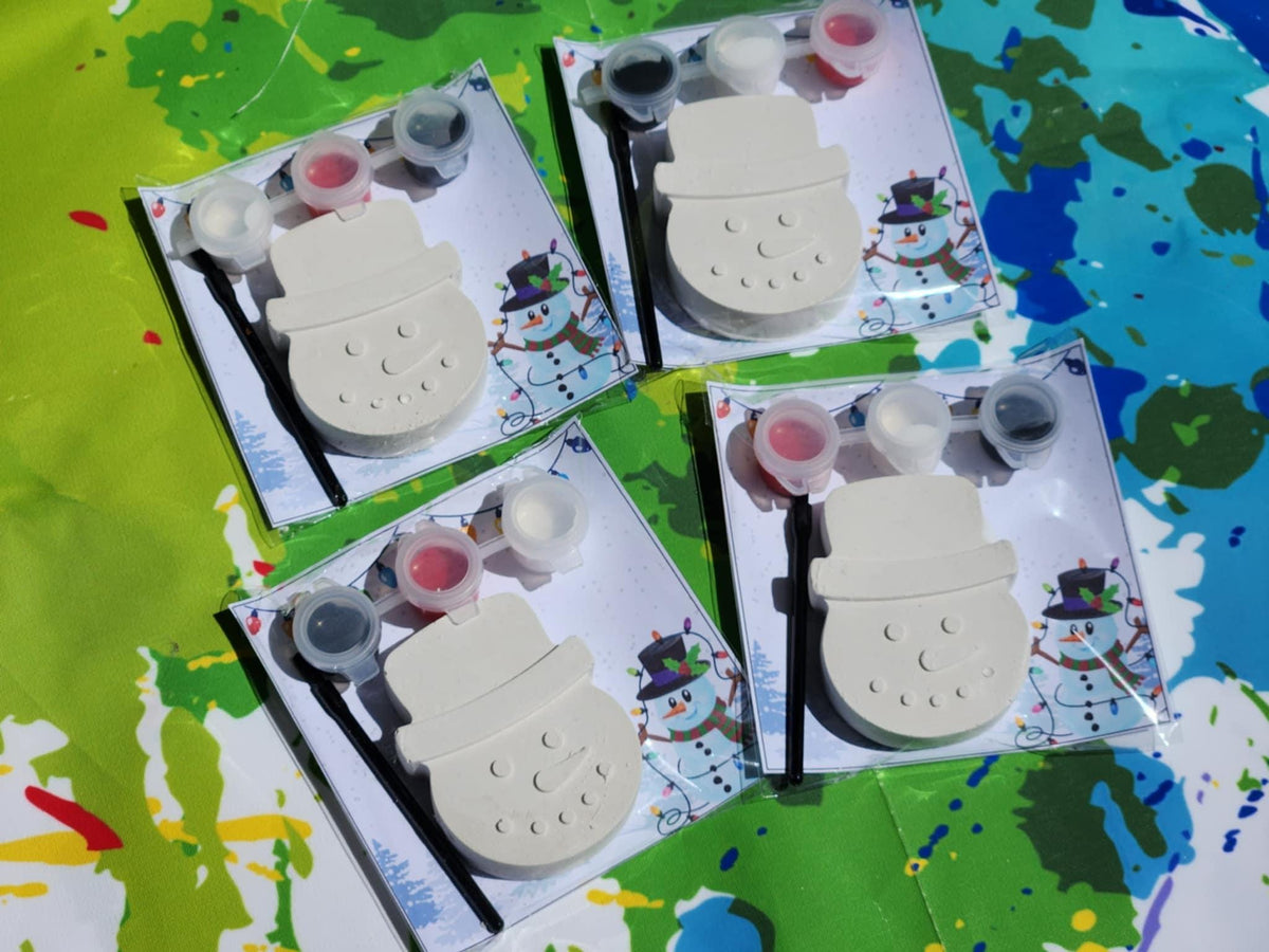 Snowman Plaster Paint Kit: Christmas Craft, Stocking Stuffer