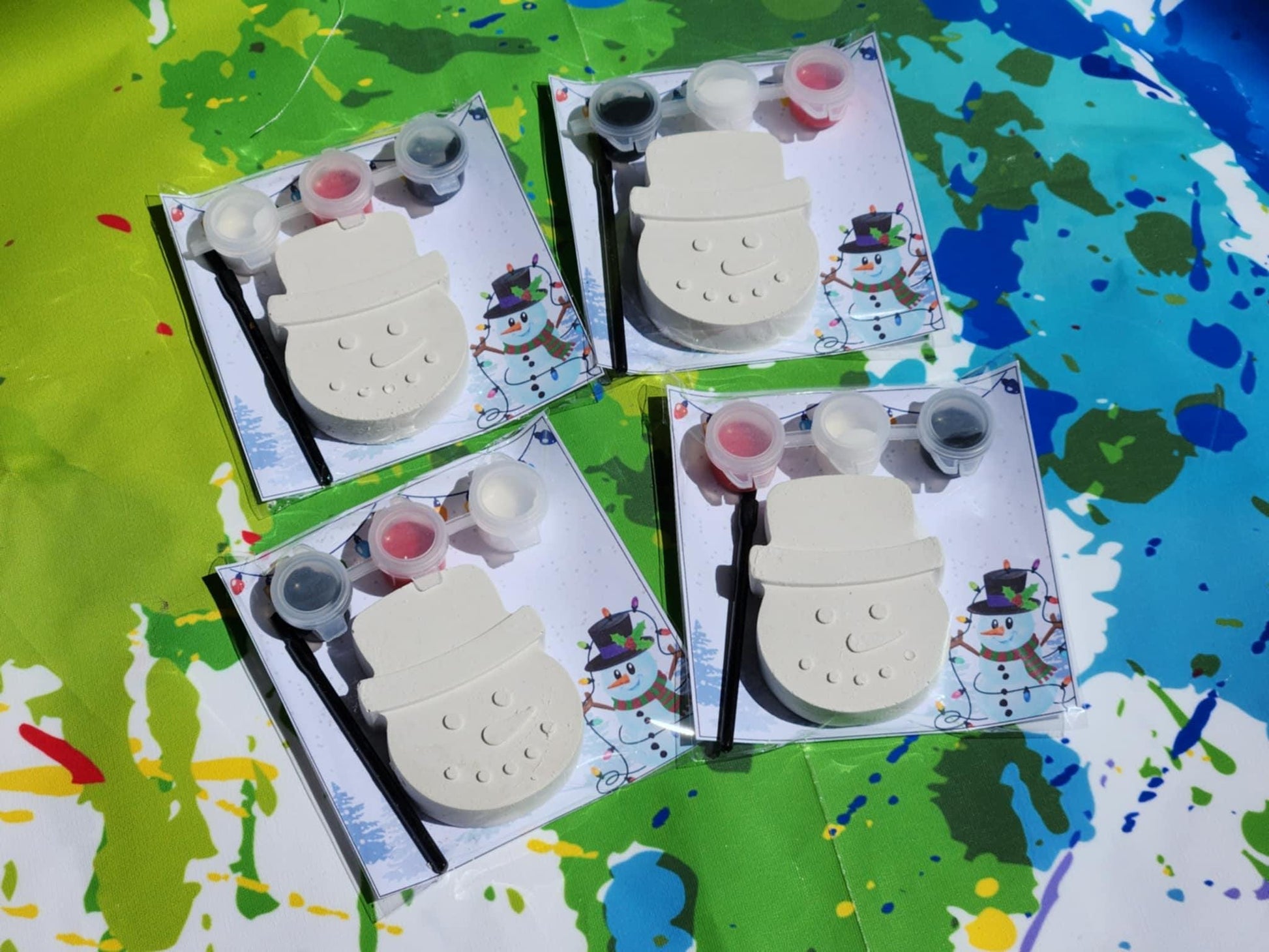 Snowman Plaster Paint Kit: Christmas Craft, Stocking Stuffer