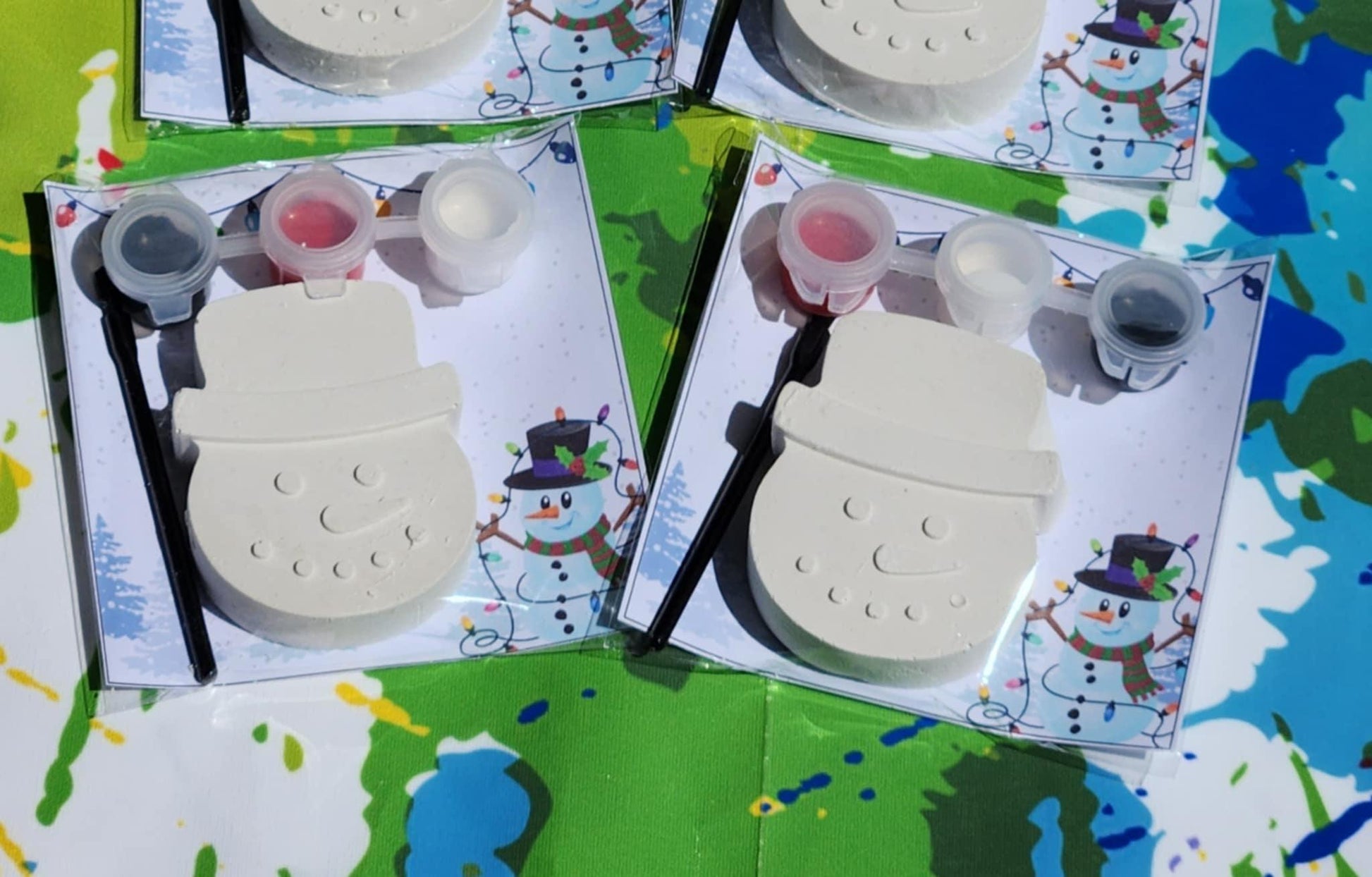 Snowman Plaster Paint Kit: Christmas Craft, Stocking Stuffer