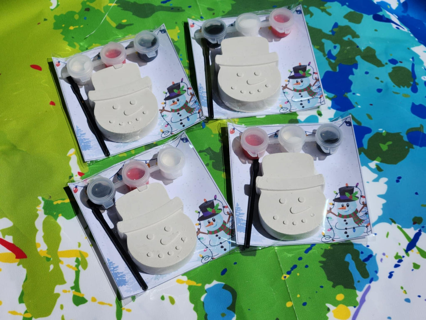 Snowman Plaster Paint Kit: Christmas Craft, Stocking Stuffer