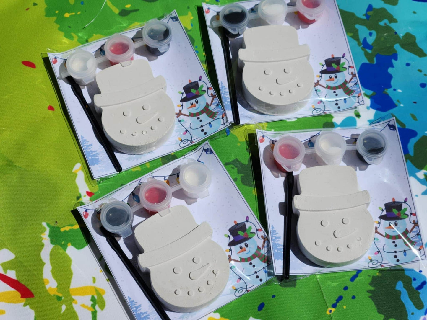 Snowman Plaster Paint Kit: Christmas Craft, Stocking Stuffer