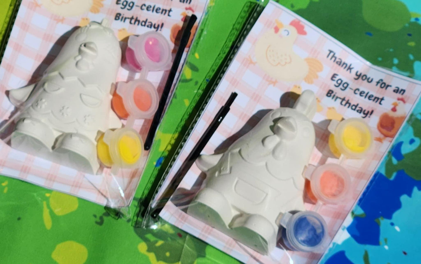 Chicken Themed Paint Kits – Perfect for Farm Parties! On The Farm Party Favors - Cluck Cluck Birthday - Farm Party Favors - DIY Paint Kits