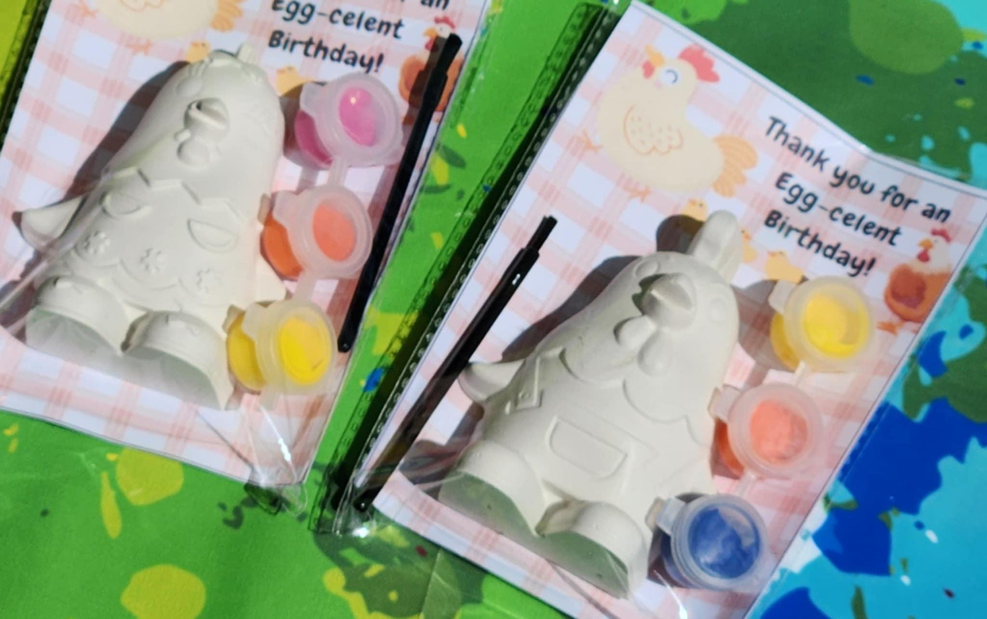 Chicken Themed Paint Kits – Perfect for Farm Parties! On The Farm Party Favors - Cluck Cluck Birthday - Farm Party Favors - DIY Paint Kits