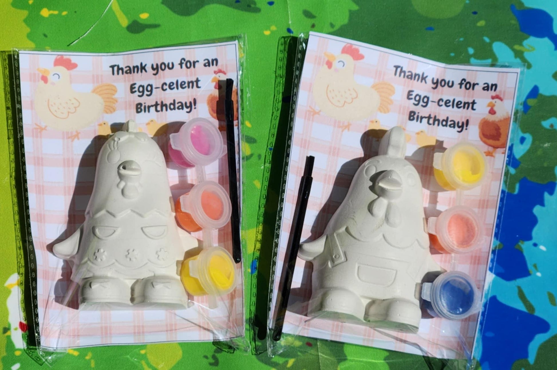 Chicken Themed Paint Kits – Perfect for Farm Parties! On The Farm Party Favors - Cluck Cluck Birthday - Farm Party Favors - DIY Paint Kits