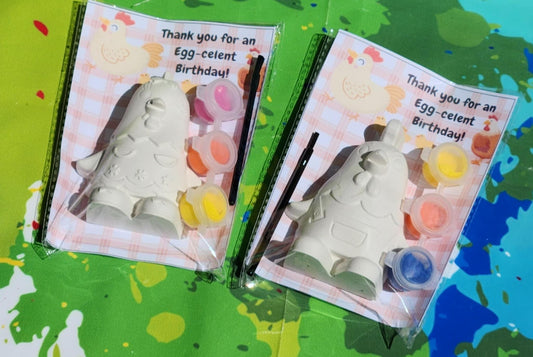 Chicken Themed Paint Kits – Perfect for Farm Parties! On The Farm Party Favors - Cluck Cluck Birthday - Farm Party Favors - DIY Paint Kits