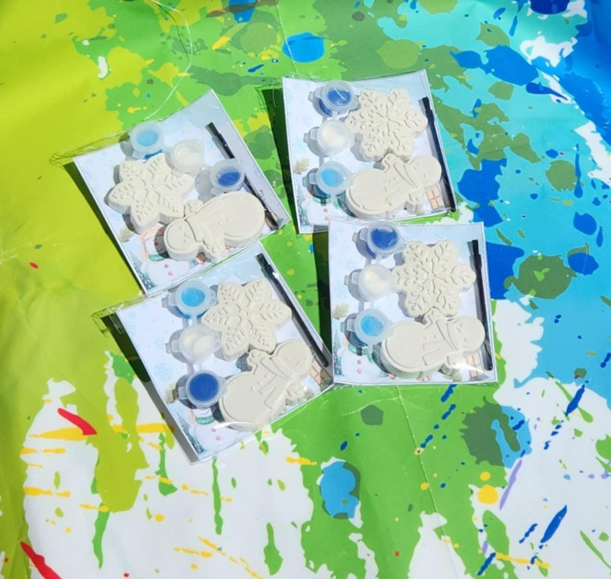 Snowman & Snowflake Paint Kit | Christmas Party Favors | DIY Kids Craft | Stocking Stuffers | Holiday Activity | Winter Birthday Gift